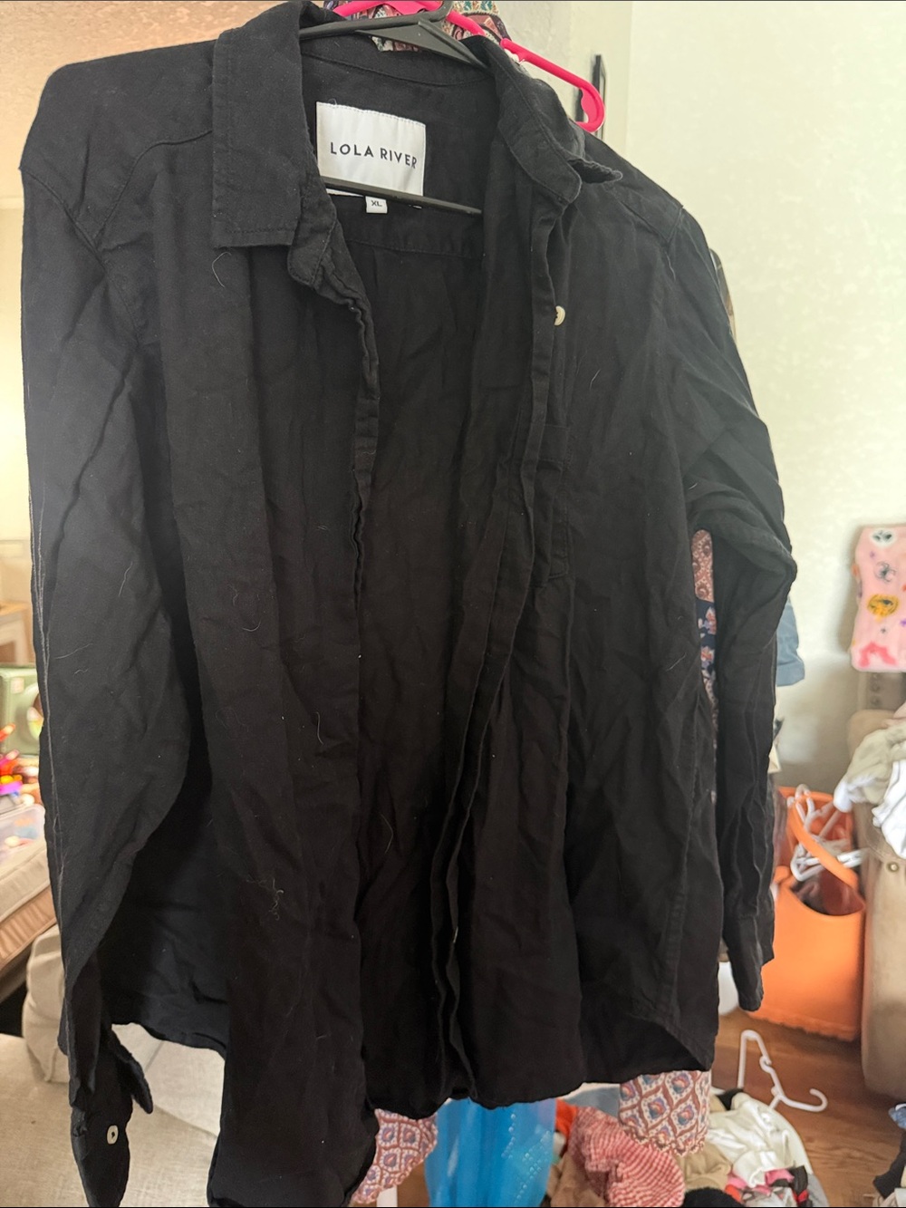 Lola River Women’s Black Button-Down Shirt